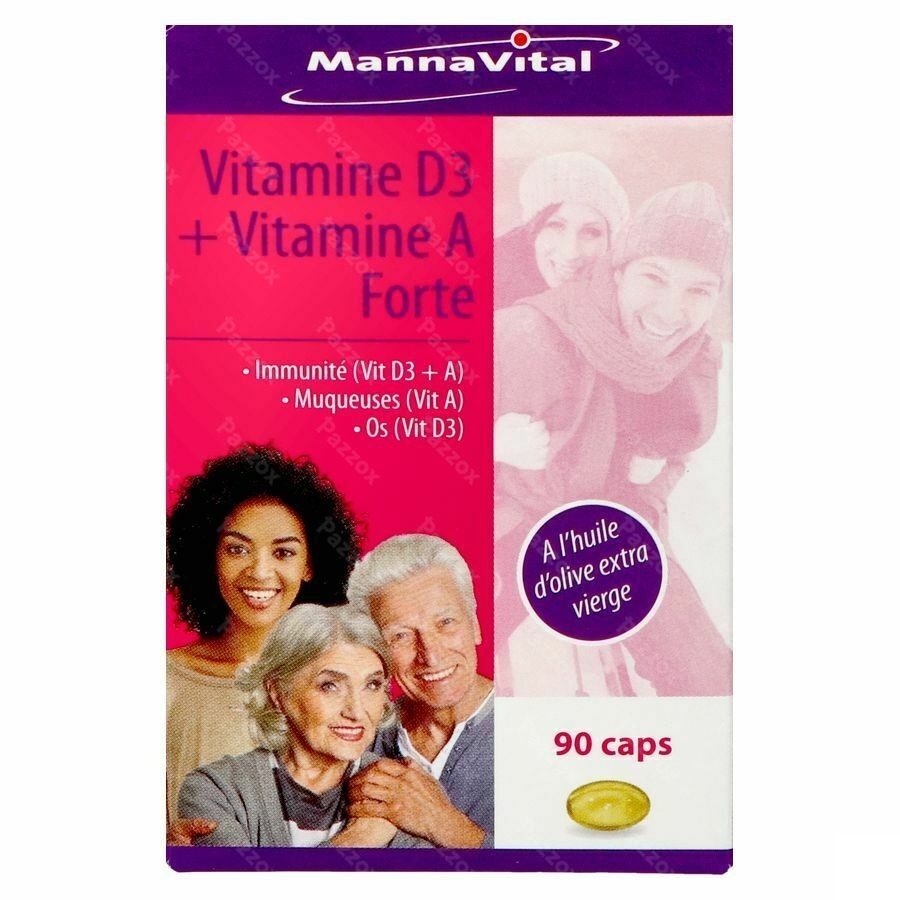 Mannavital Vitamine D3 + Vitamine A Forte Caps 90