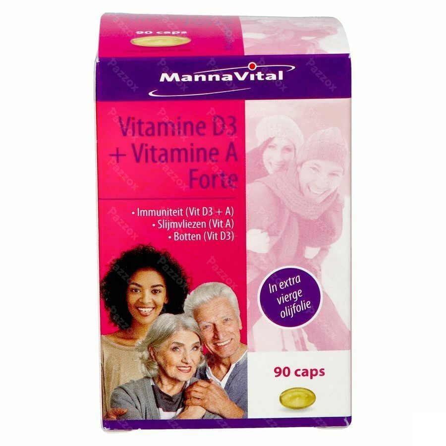 Mannavital Vitamine D3 + Vitamine A Forte Caps 90