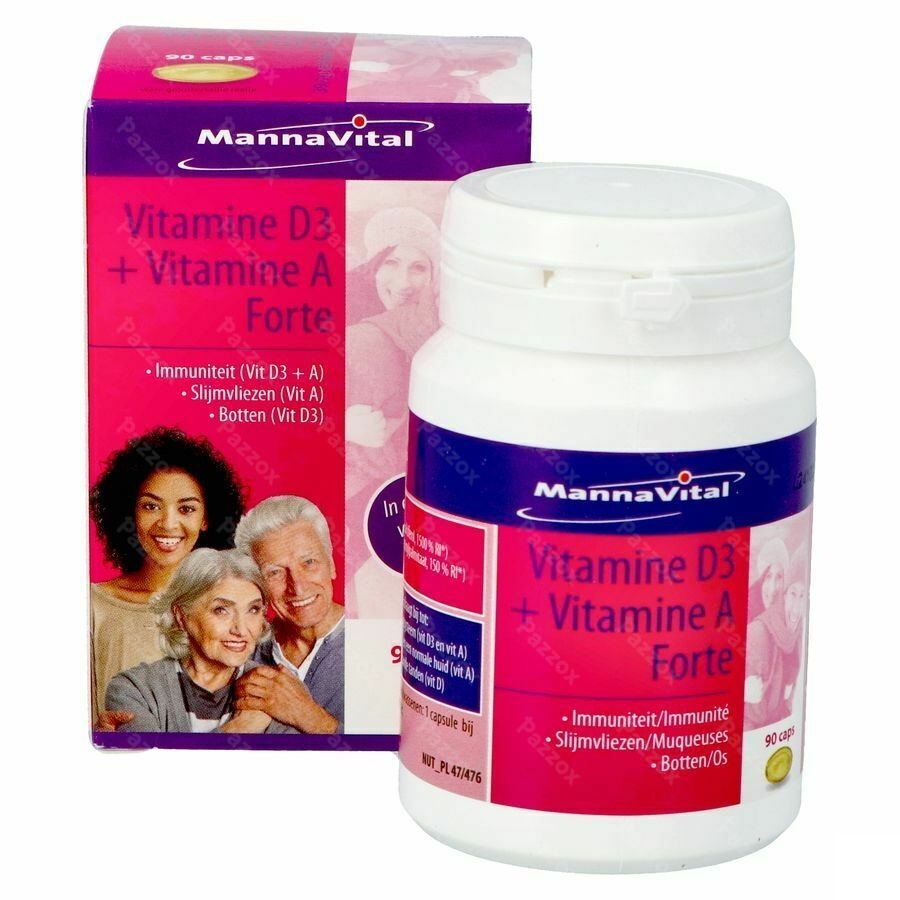 Mannavital Vitamine D3 + Vitamine A Forte Caps 90