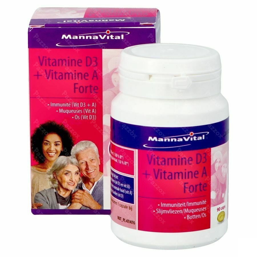 Mannavital Vitamine D3 + Vitamine A Forte Caps 90