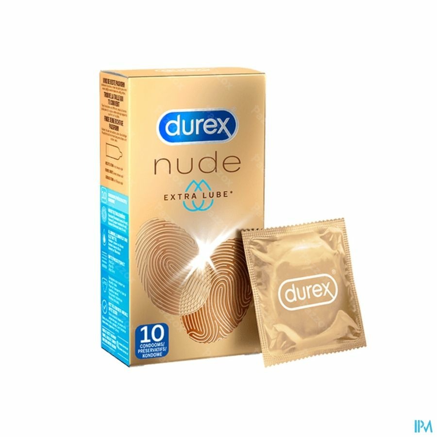 Durex Nude Extra Lube Condoms 10