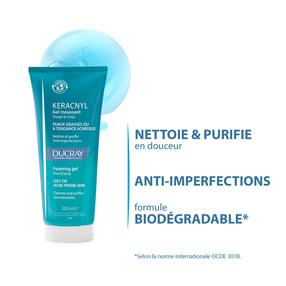 Ducray Keracnyl Gel Moussant 200ml Nf