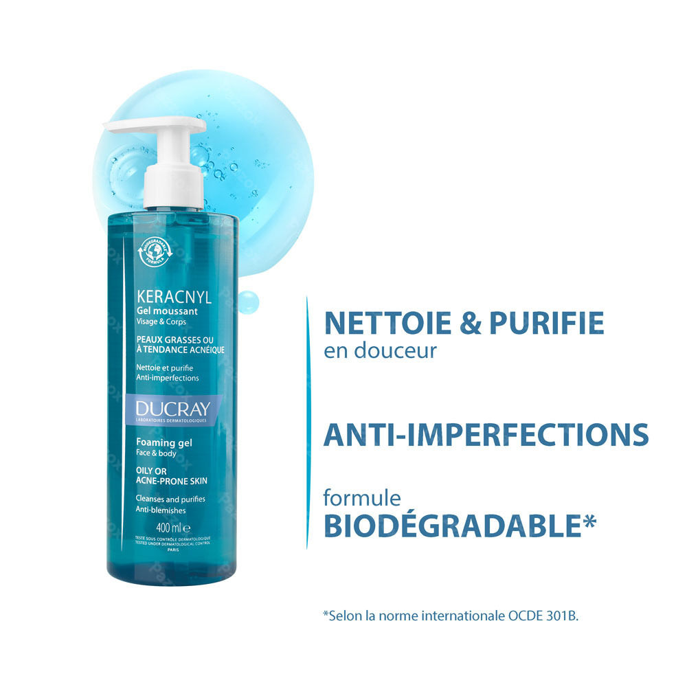 Ducray Keracnyl Gel Moussant 400ml Nf