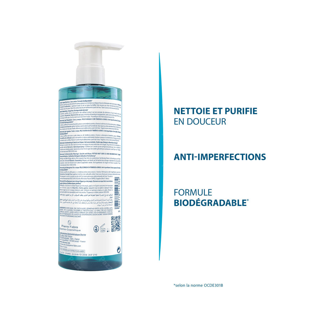Ducray Keracnyl Gel Moussant 400ml Nf
