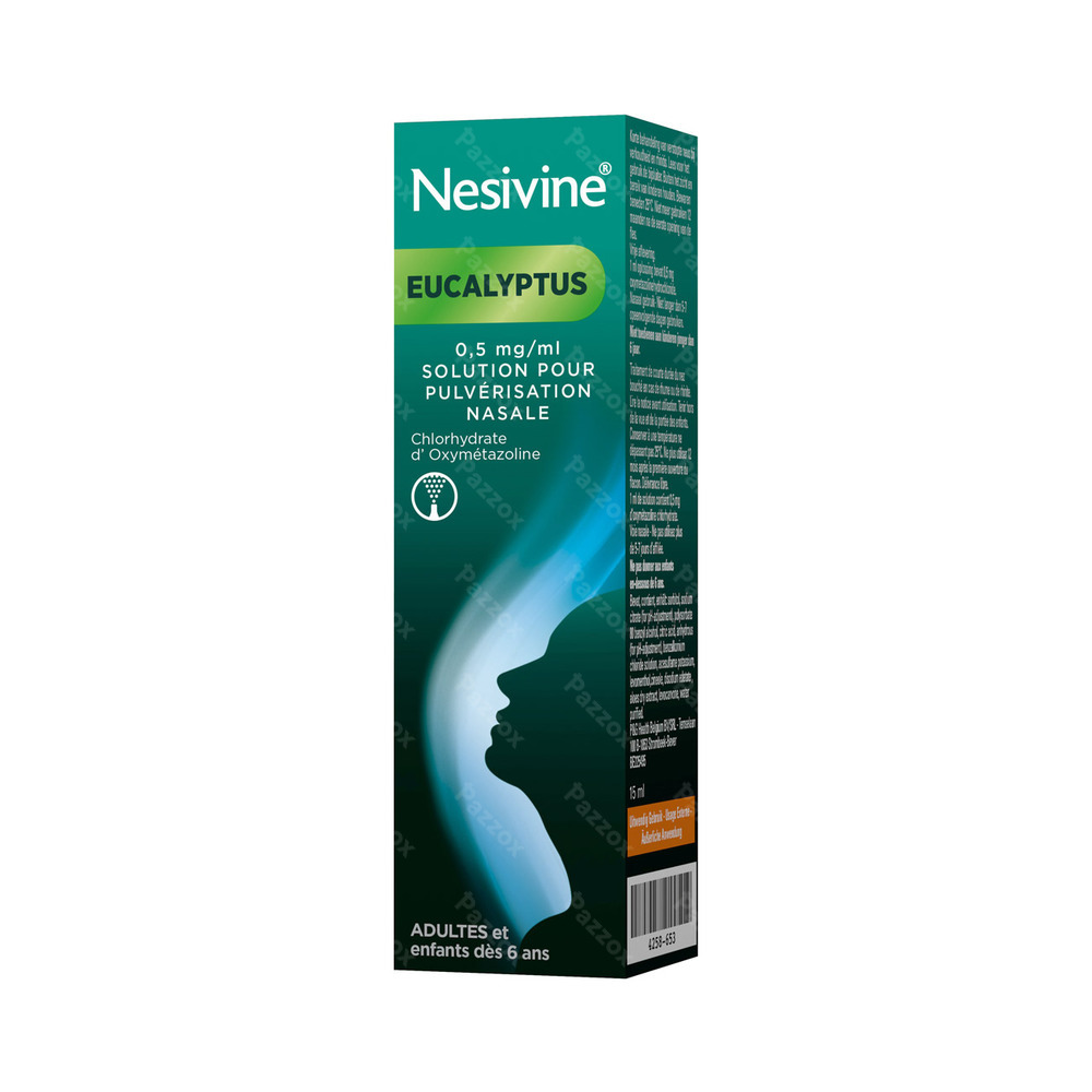 Nesivine Eucalyptus 0.5mg/ml Spray Nasal 15ml