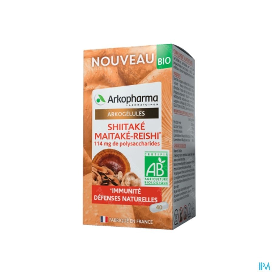 Arkogelules Shiitake Maitake Reishi Bio Caps 40