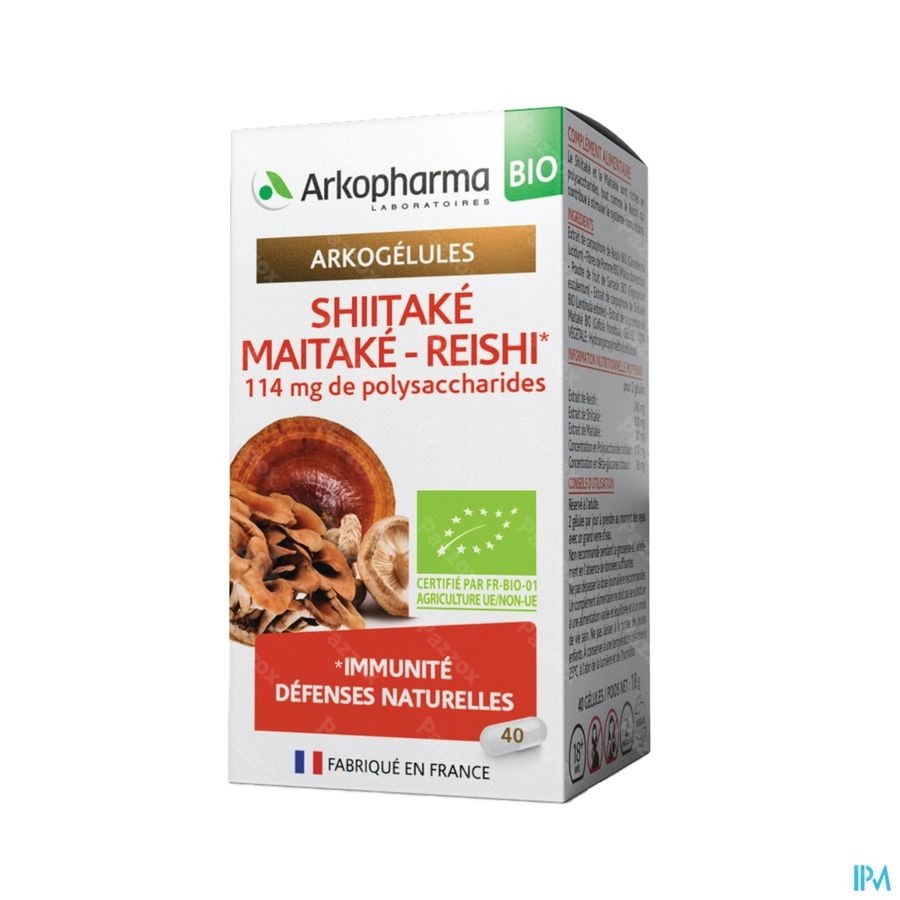 Arkogelules Shiitake Maitake Reishi Bio Caps 40