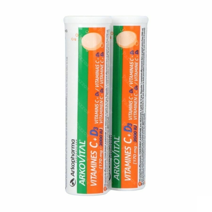 Arkopharma Arkovital Vitamine C + D3 20 Comprimés Effervescents 