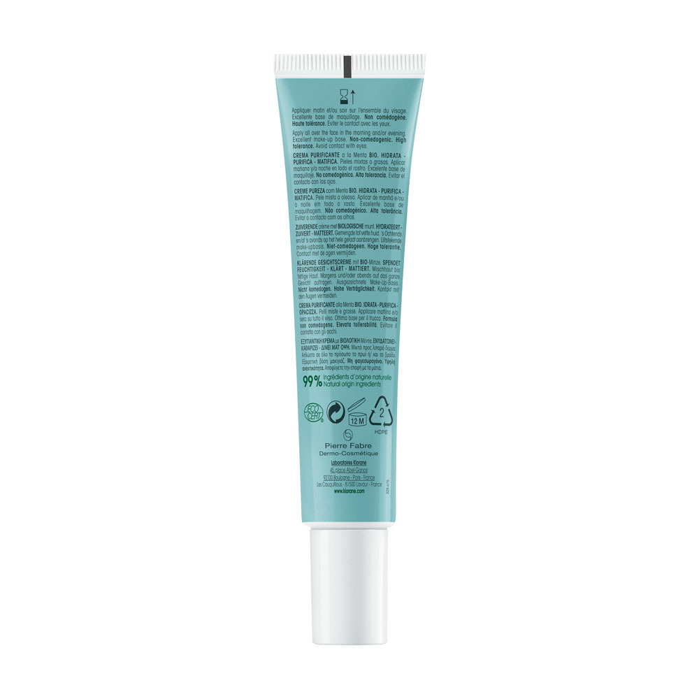 Klorane Visage Menthe Aquatique Creme Purete 40ml