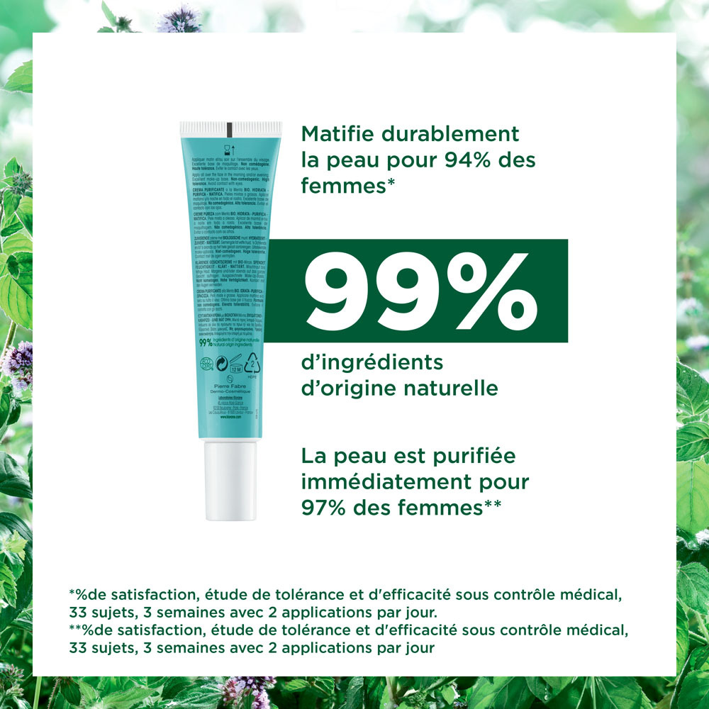 Klorane Visage Menthe Aquatique Creme Purete 40ml