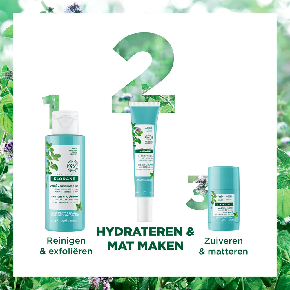 Klorane Gezicht Aquatic Munt Zuiverende Creme 40ml