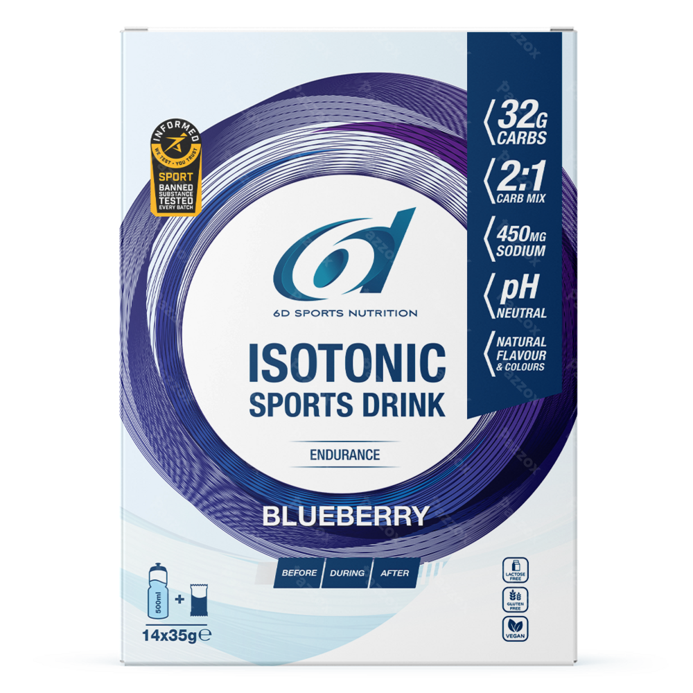 6d Isotonic Sports Drink Blueberry Pdr Zakje14x35g