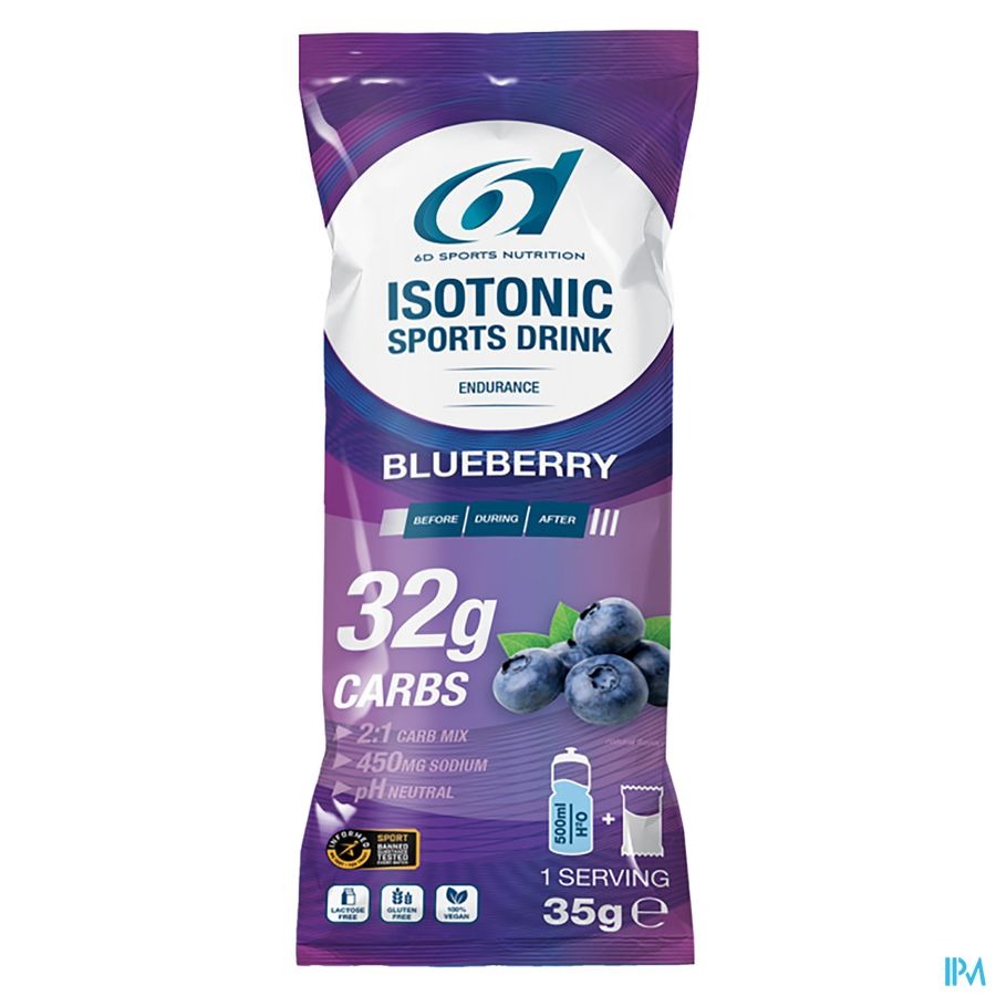 6d Isotonic Sports Drink Blueberry Pdr Zakje14x35g