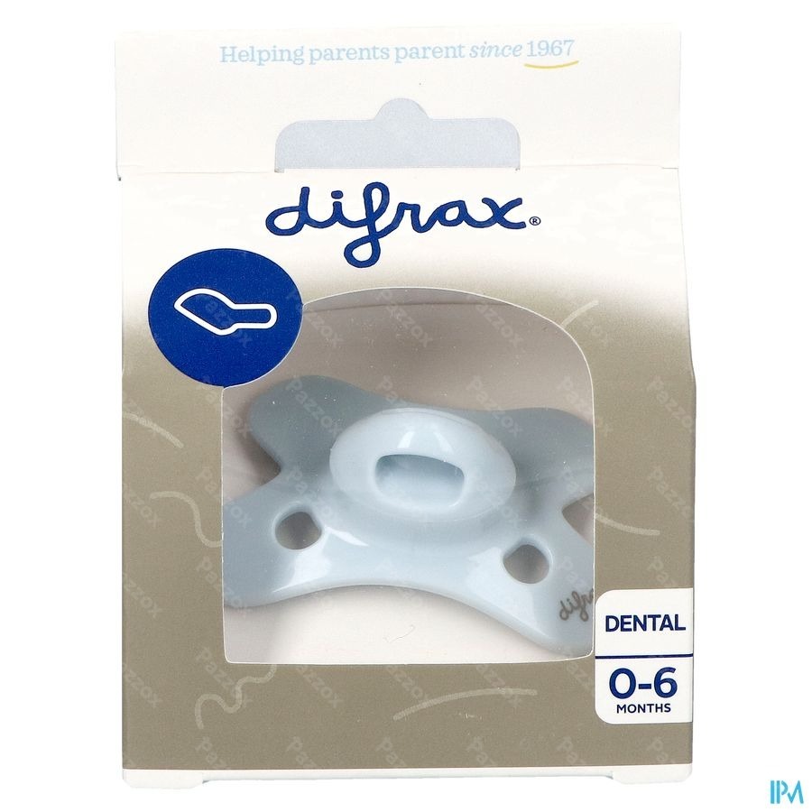 Difrax Sucette Dental 0-6 Mois Pure Bleu/Ice