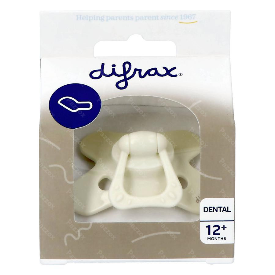 Difrax Sucette Dental 12+ M Uni/pure Creme/popcorn - Pazzox
