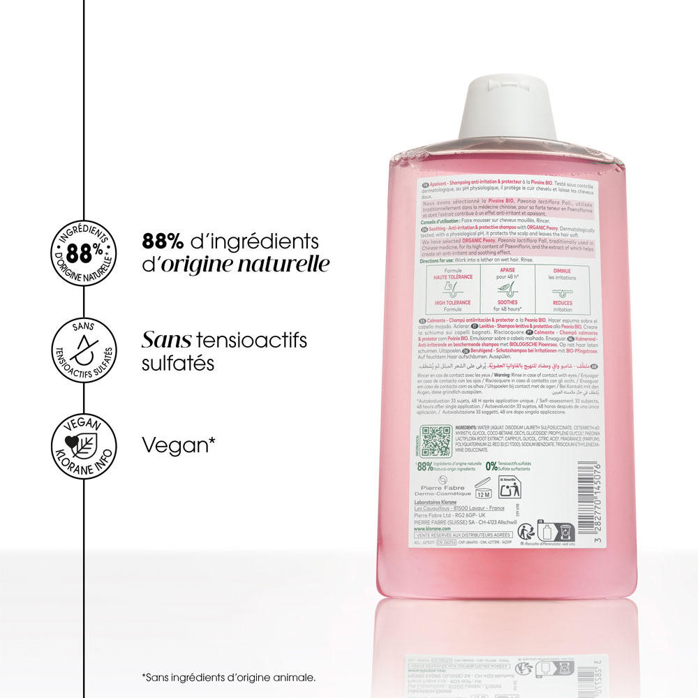 Klorane Capillaire Shampooing Pivoine Bio 400ml