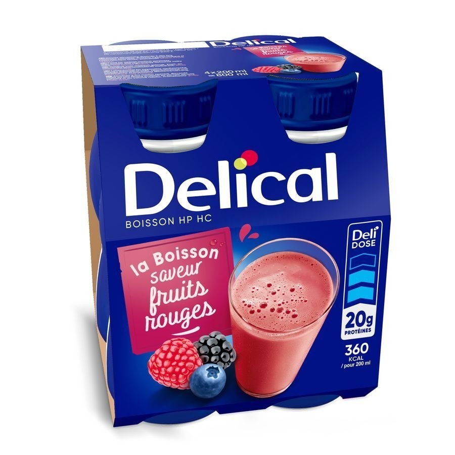Delical Boisson Lactée Hp-hc Fruits Rouges 4x200ml