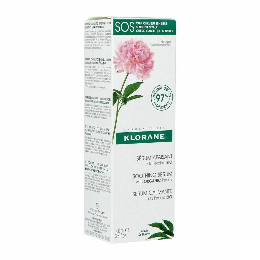 Klorane Sos Serum Pioenroos Bio 100ml