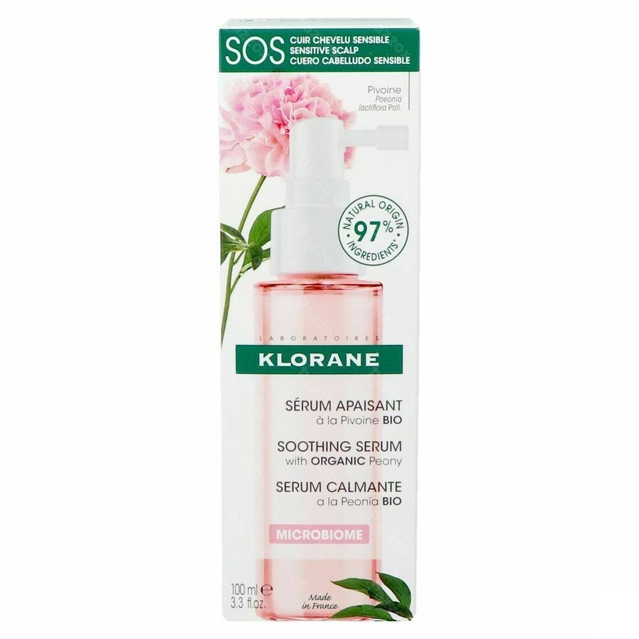 Klorane Sos Serum Pioenroos Bio 100ml