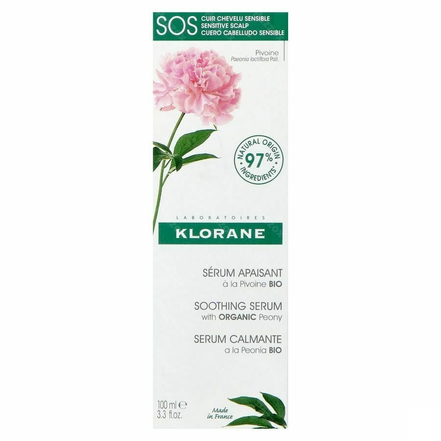Klorane Sos Serum Pioenroos Bio 100ml
