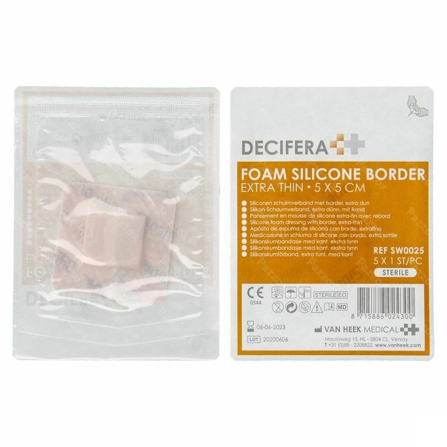 Decifera Foam Silicone Border Extra Thin 5x5cm