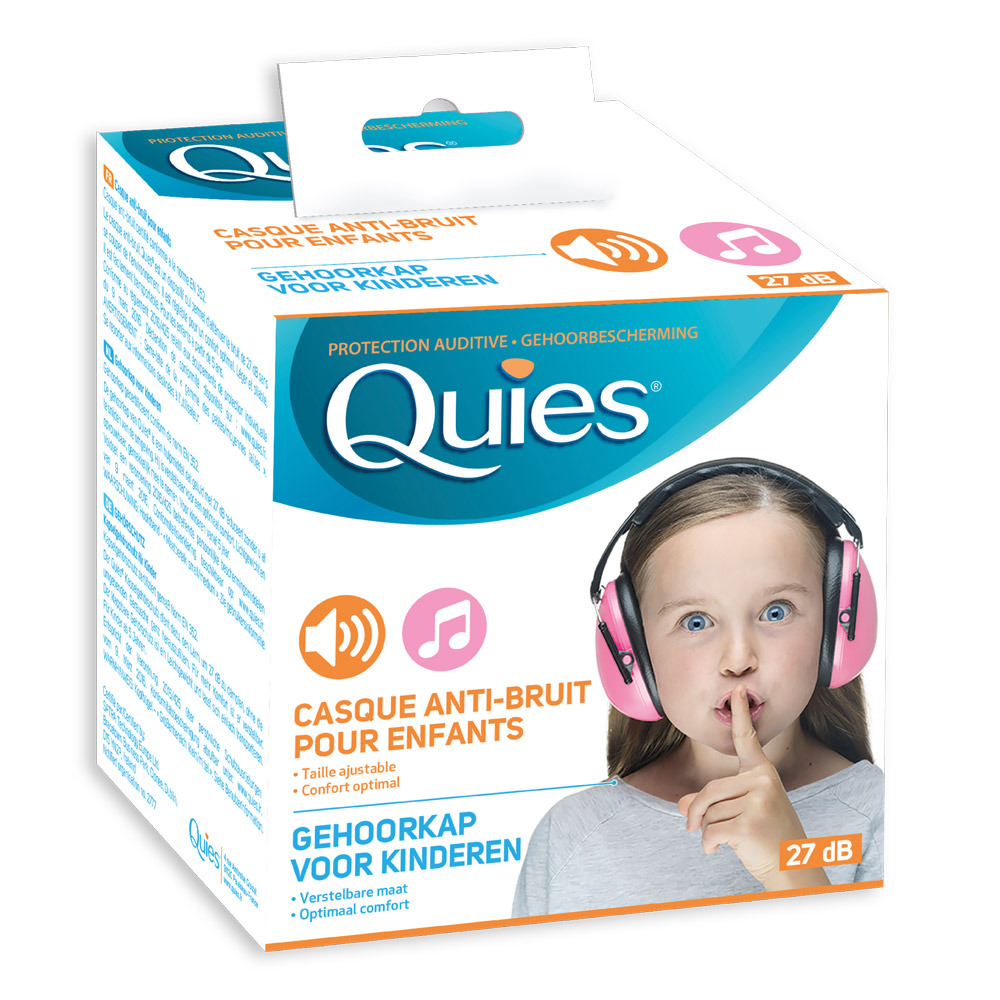 Quies Gehoorkap Kind A/lawaai Roze