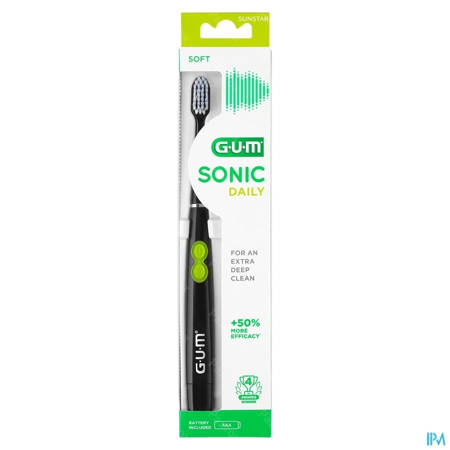 Gum Sonic Daily Batterij Tandenborstel Zwart