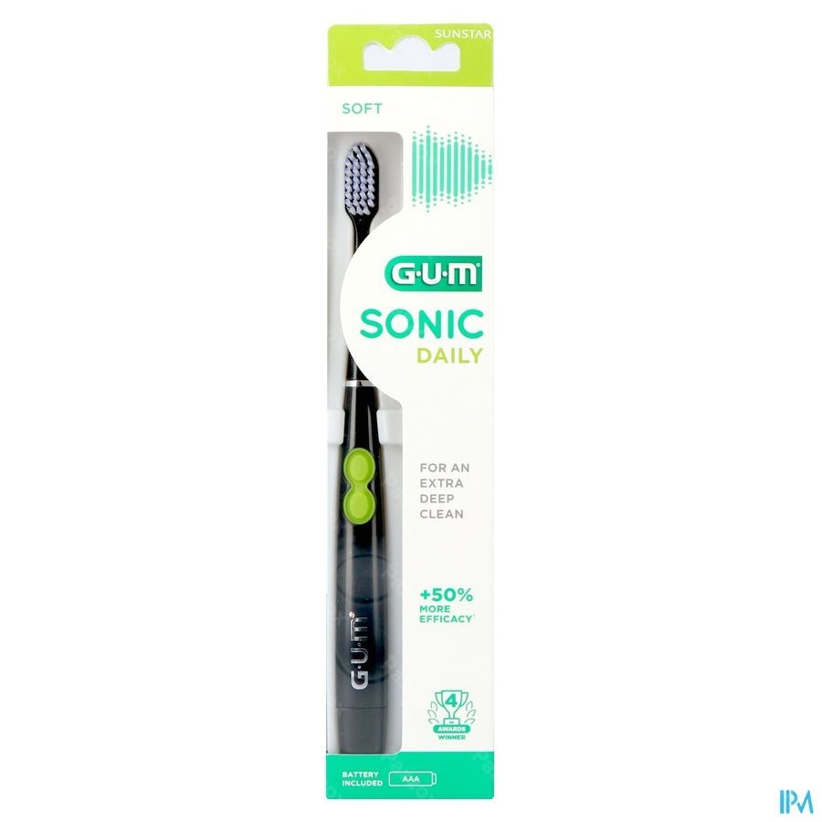 Gum Sonic Daily Batterij Tandenborstel Zwart