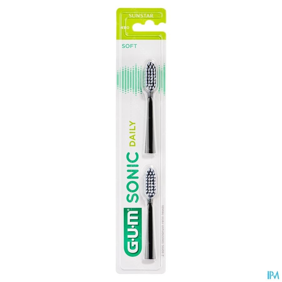 Gum Sonic Daily Batterij Tanden Opzetborstel Zwart