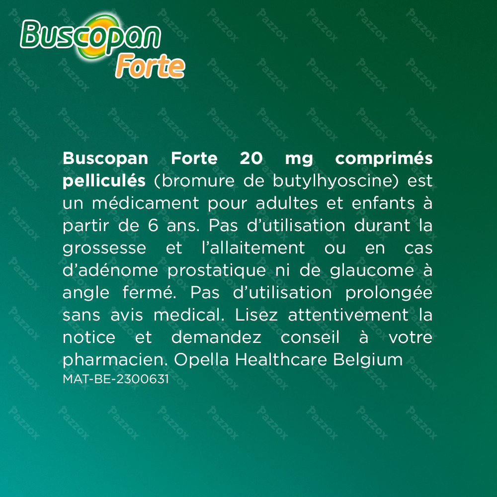 Buscopan Forte 20mg 50 Comprimés Pelliculés