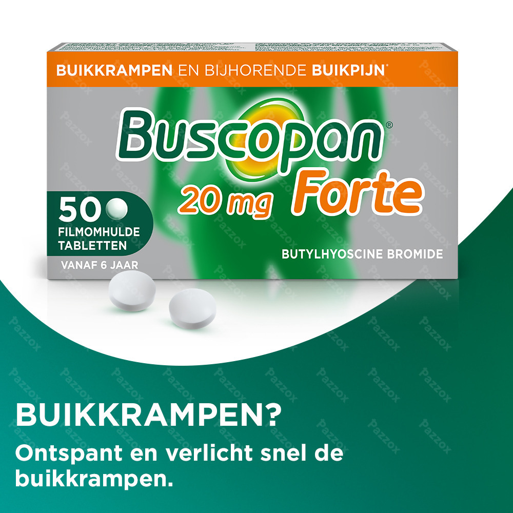 Buscopan Forte 20mg 50 Filmomhulde tabletten
