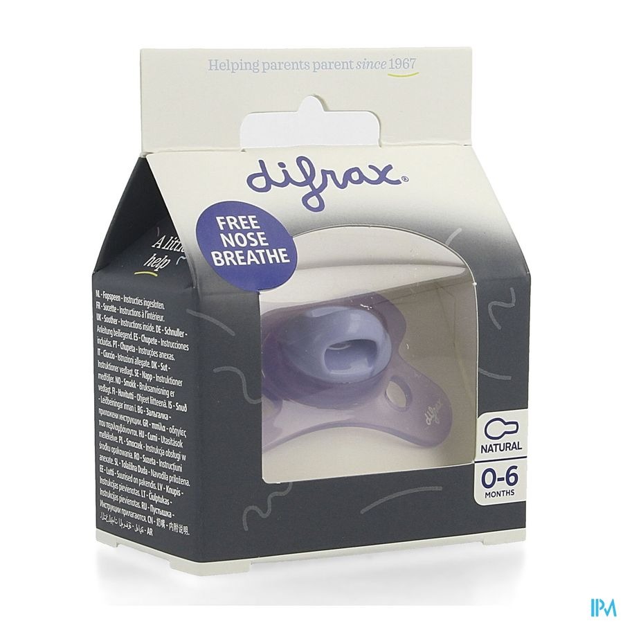 Difrax Sucette Natural 0-6m Special Edit. Lavande