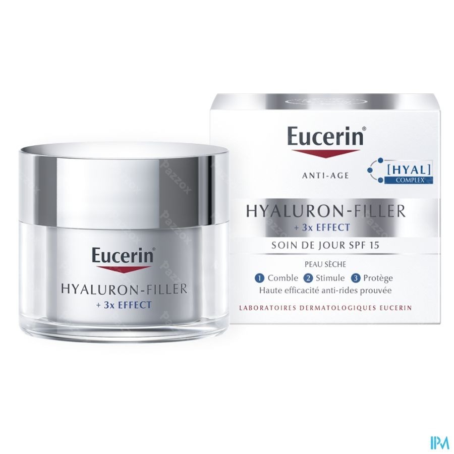 Eucerin Hyaluron-Filler 3x Effect Soin De Jour Peau Sèche Anti Rides et Anti Age SPF50 50ml