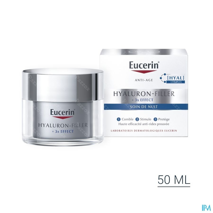 Eucerin Hyaluron-Filler 3x Effect Soin De Nuit Anti Age et Anti Rides 50ml