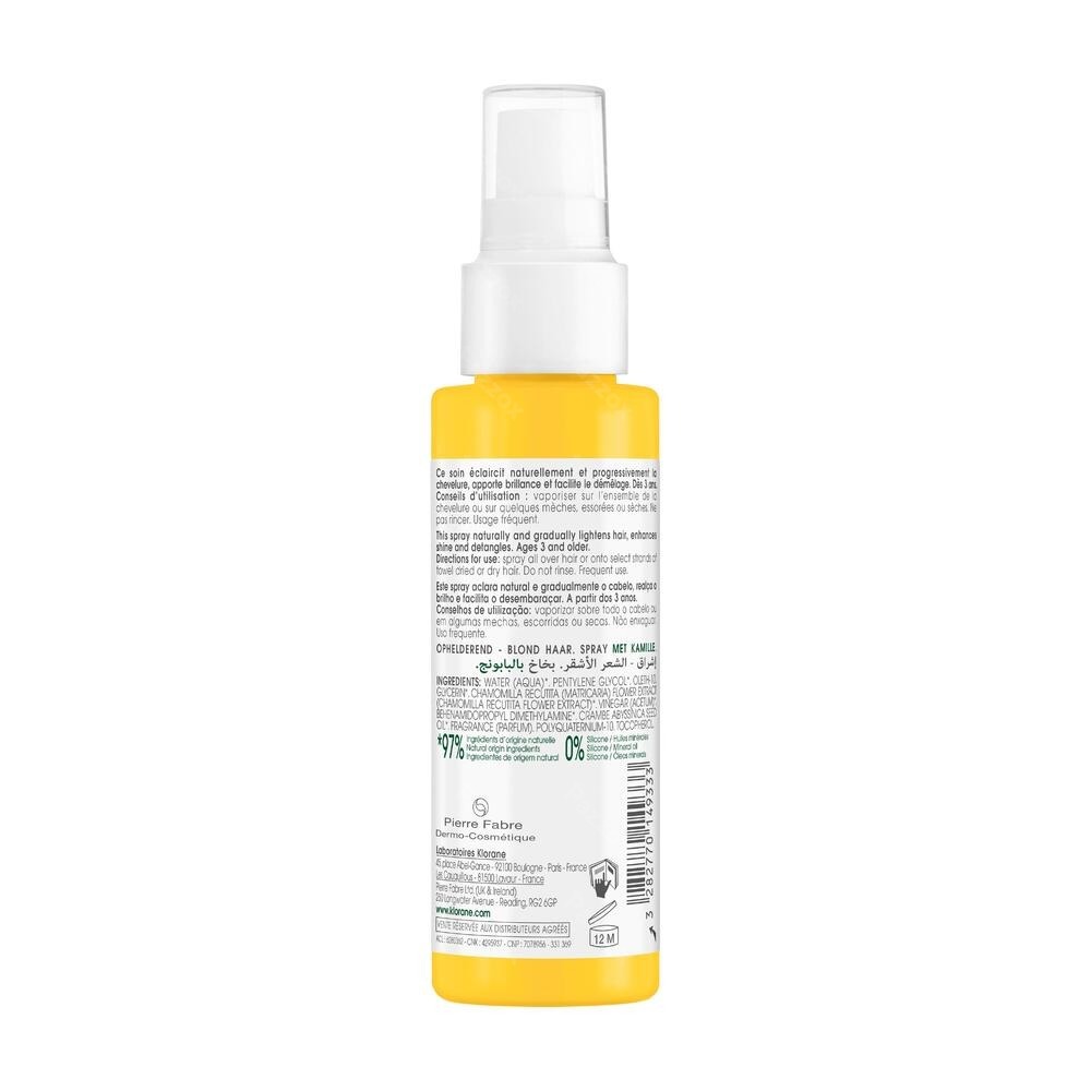 Klorane  Spray Camomille Bio Cheveux Blonds 100ml