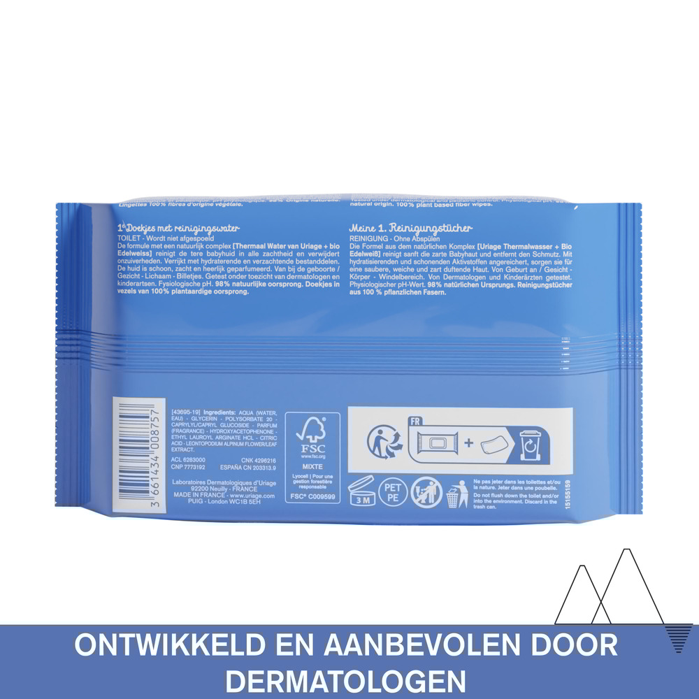 Uriage Bébé Reinigingsdoekjes 70 Stuks