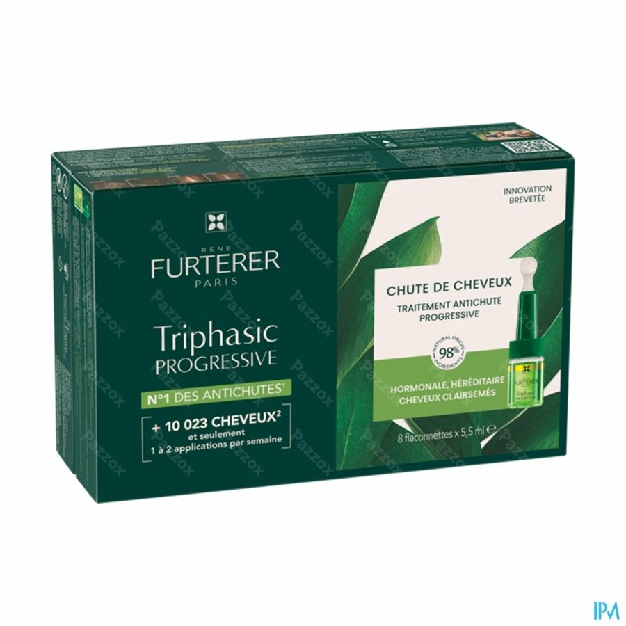 Furterer Triphasic Progressive Traitement  Anti-chute de Cheveux 8x5.5ml