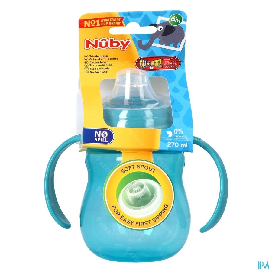 Nuby Gobelet A/goutte Anses 6m+ 270ml