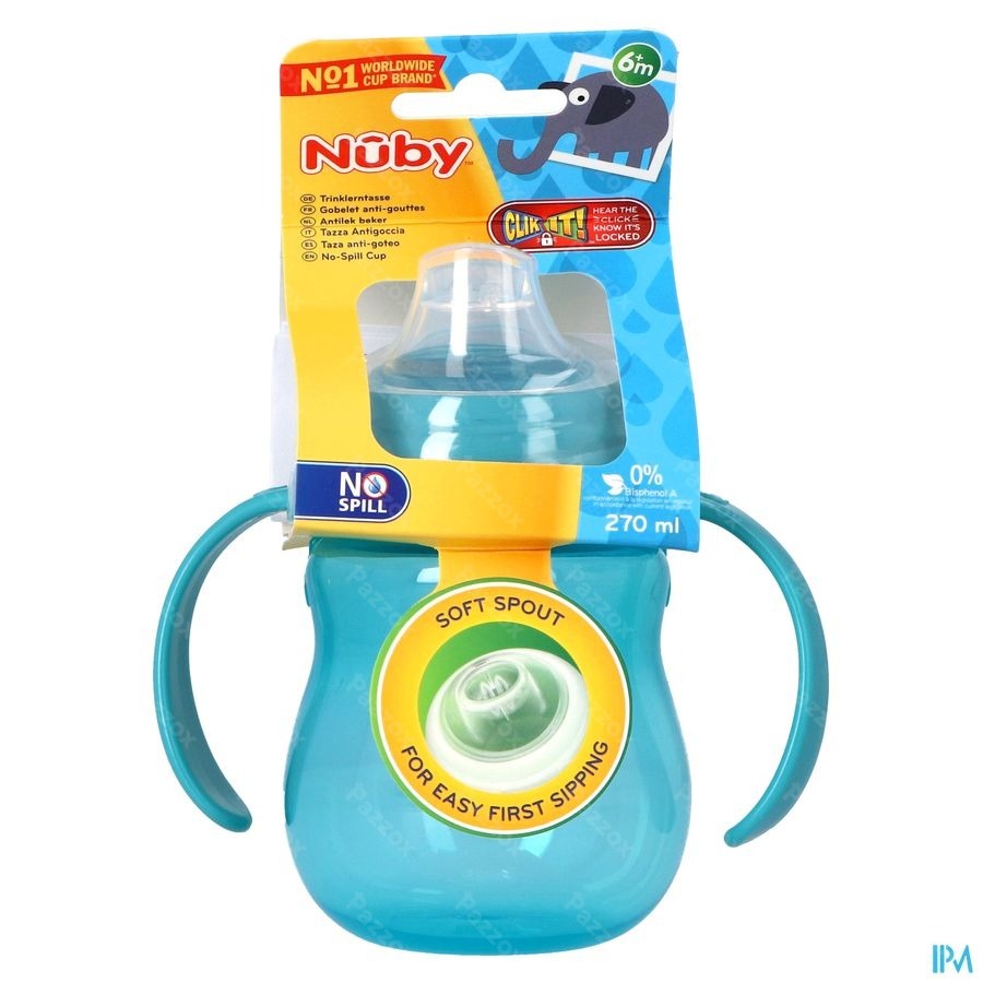 Nuby Gobelet A/goutte Anses 6m+ 270ml