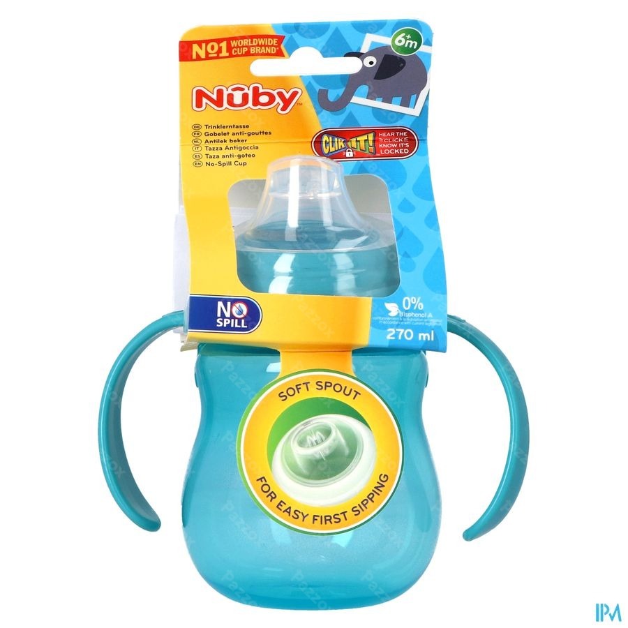 Nuby Gobelet A/goutte Anses 6m+ 270ml