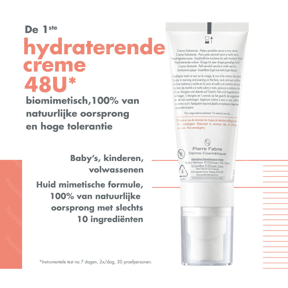 Avène Tolérance Hydra 10 Hydraterende Crème Gevoelige droog tot zeer droge huid 40ml