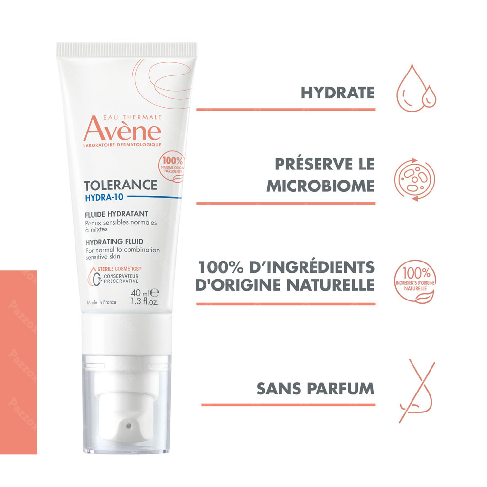 Avène Tolérance Hydra 10 Fluide Hydratant, Peau sensible normale à mixte 40ml