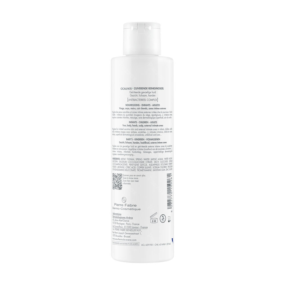 Avène Cicalfate + Zuiverende reinigingsgel, Gevoelige geïrriteerde huid 200ml