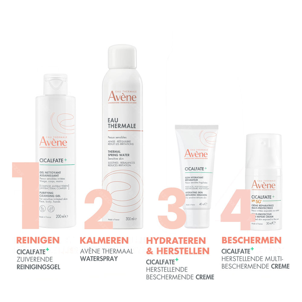 Avène Cicalfate + Zuiverende reinigingsgel, Gevoelige geïrriteerde huid 200ml