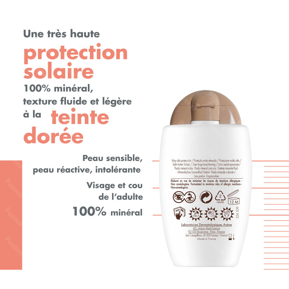 Avene Sol Spf50+ Fluide Mineral Teinte 40ml
