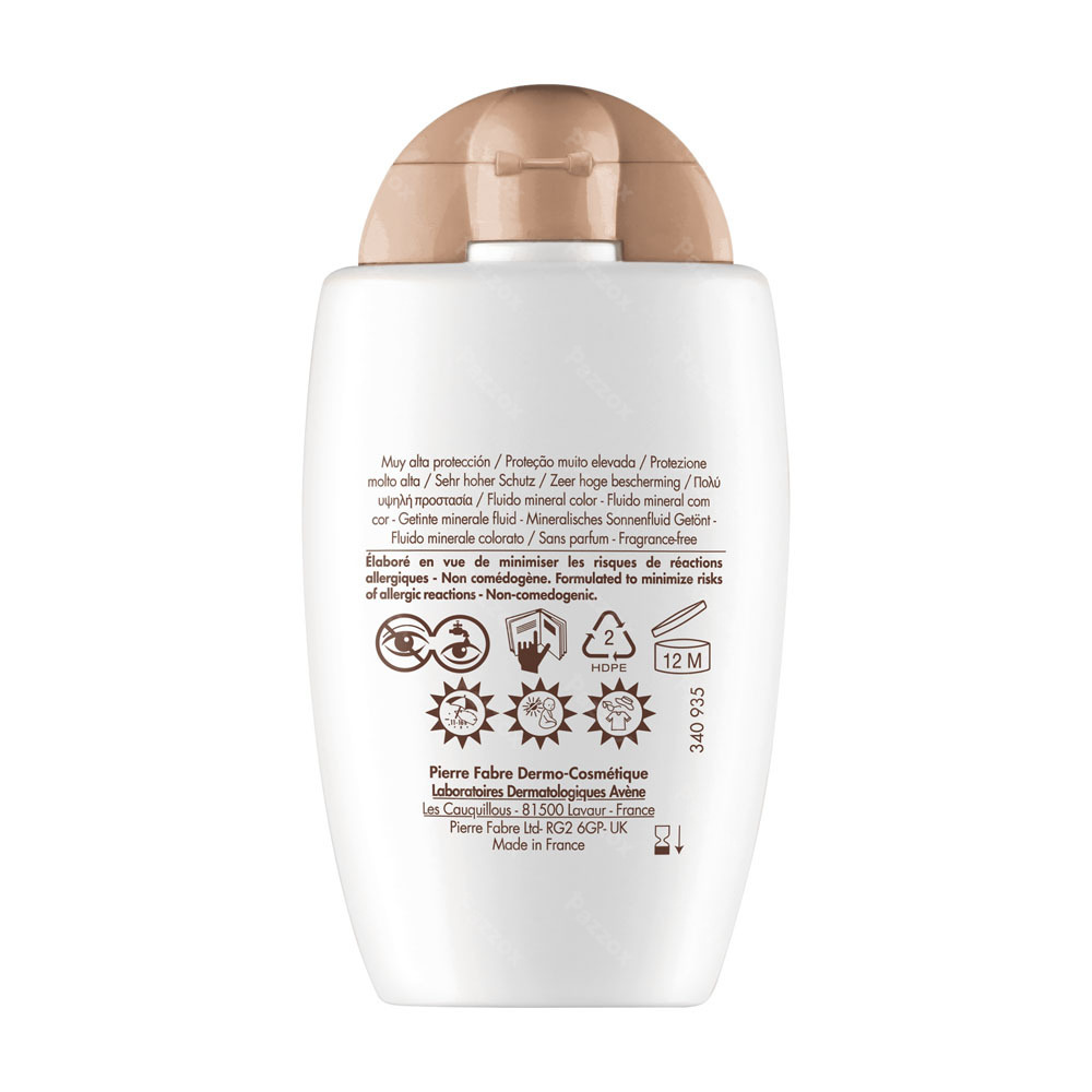 Avène Zon Minerale Getinte Intolerante Huid Fluide SPF50+ 40ml