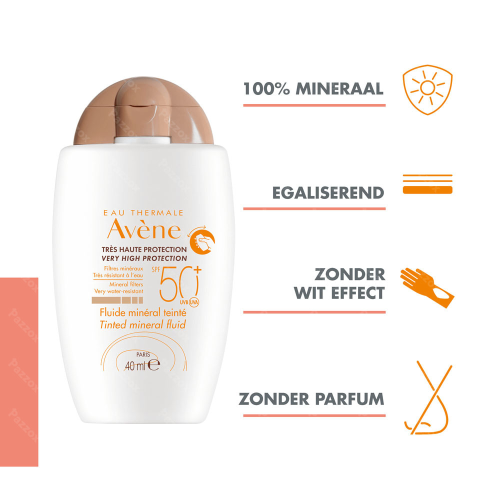 Avène Zon Minerale Getinte Intolerante Huid Fluide SPF50+ 40ml