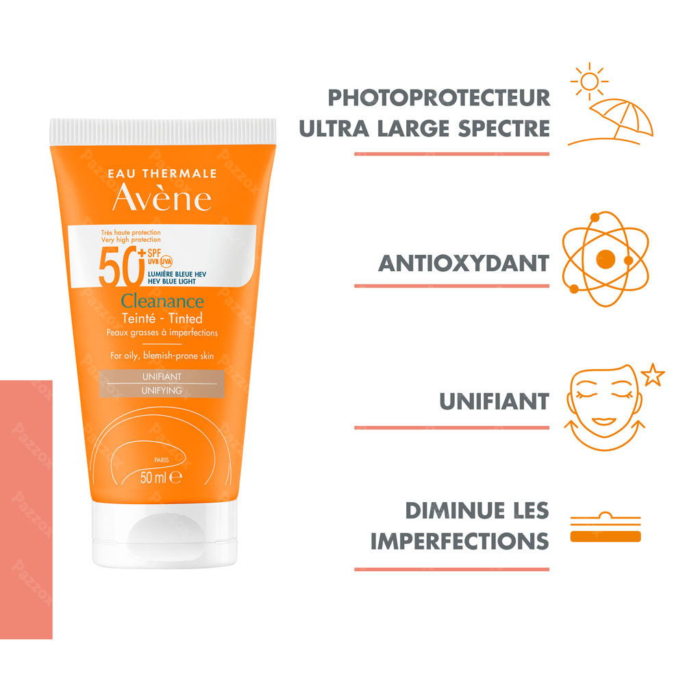 Avène Cleanance Crème Solaire Teinté SPF50+ 50ml