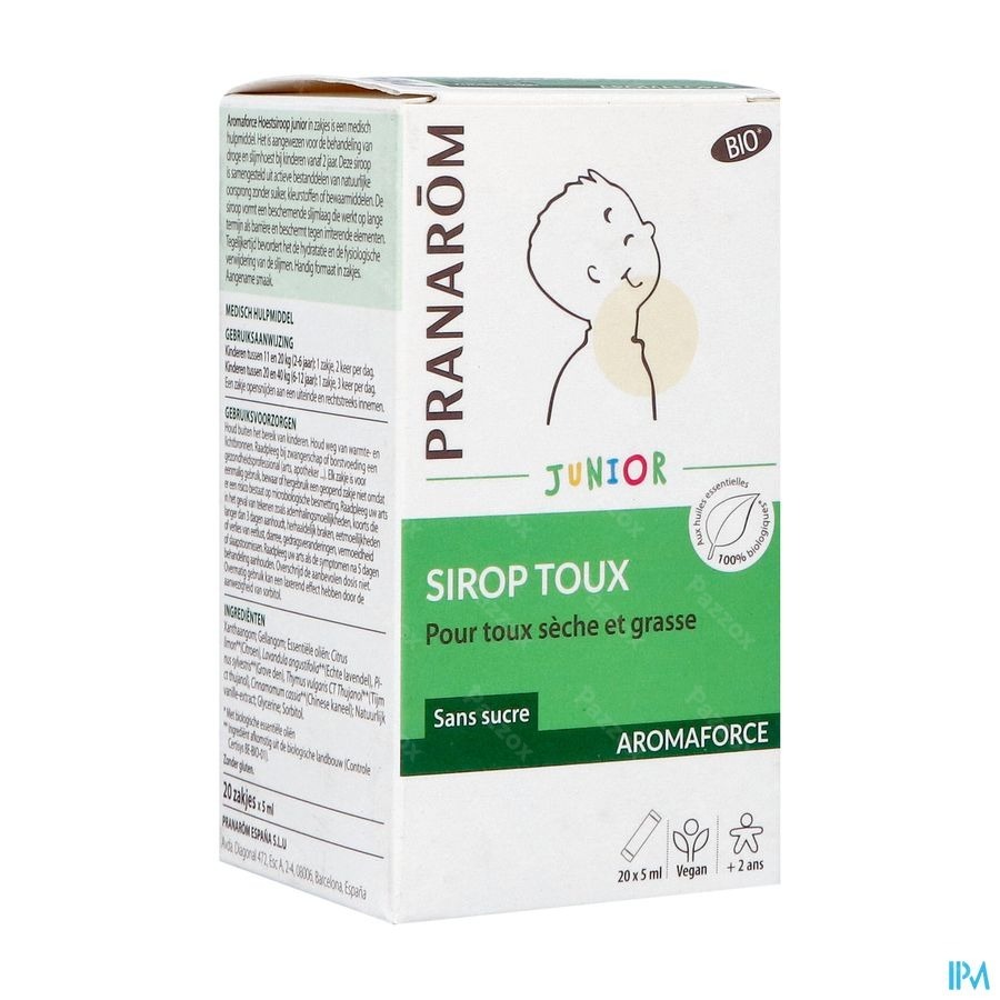 Pranarôm Aromaforce Sirop Toux Enfants 20x5 Sachets - Pazzox