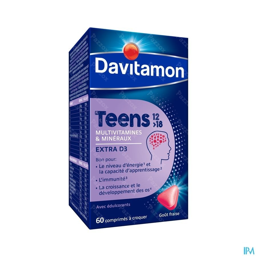 Davitamon Teens Multivitamine 60 Comprimés à Croquer